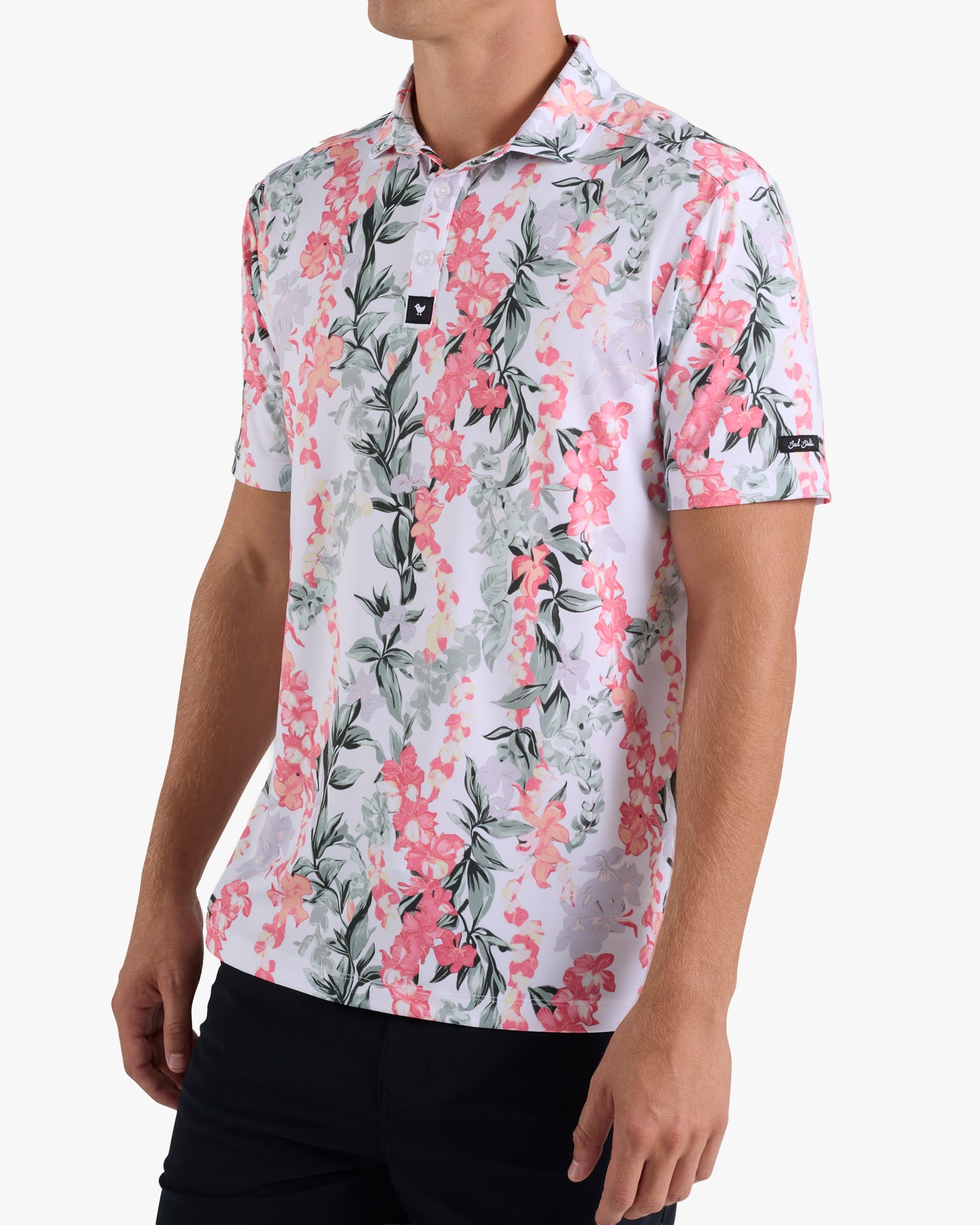 Bad Birdie Lei'd polo in Brilliant White