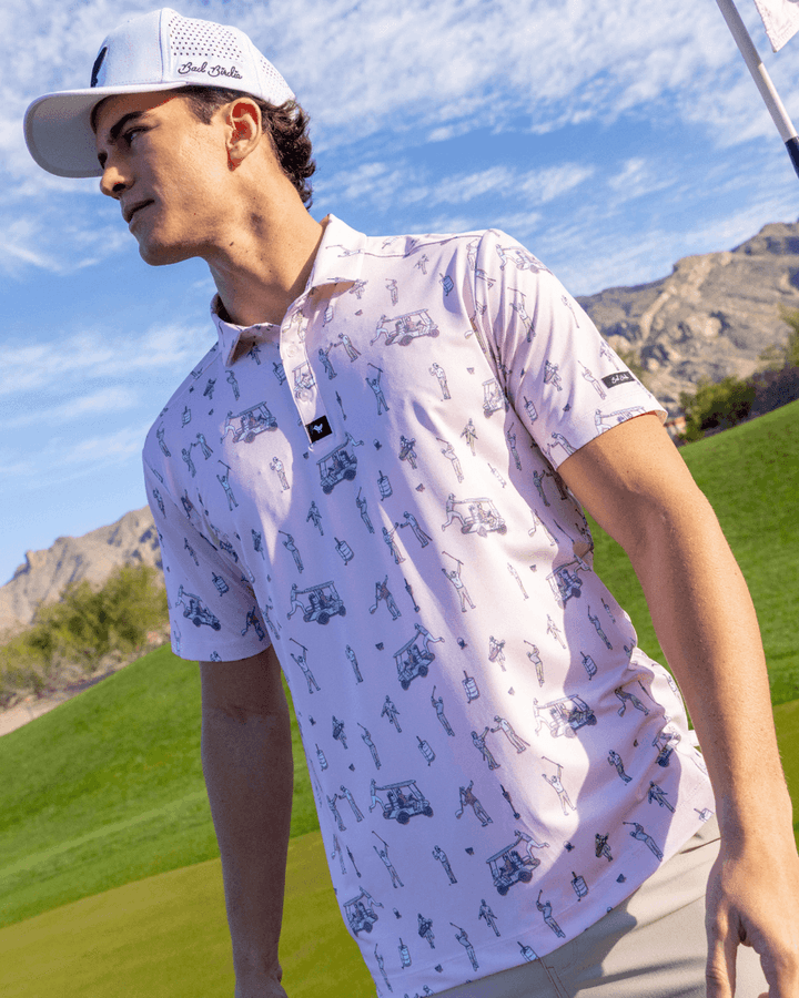 Bad Birdie The Boys polo in Frosty Petal